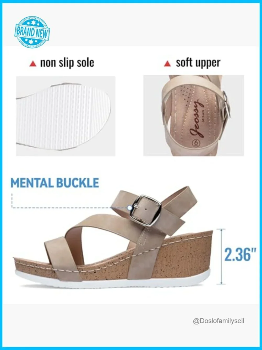 Platform Wedge Sandals Comfortable Open Toe Ankle Strap Summer Walking Shoes